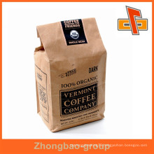Hot sale packaging material china vendor kraft paper stand up custom coffee bags with private logo custom-made
